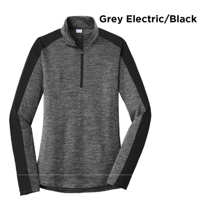 Sport-Tek® Ladies PosiCharge® Electric Heather Colorblock 1/4-Zip Pullover